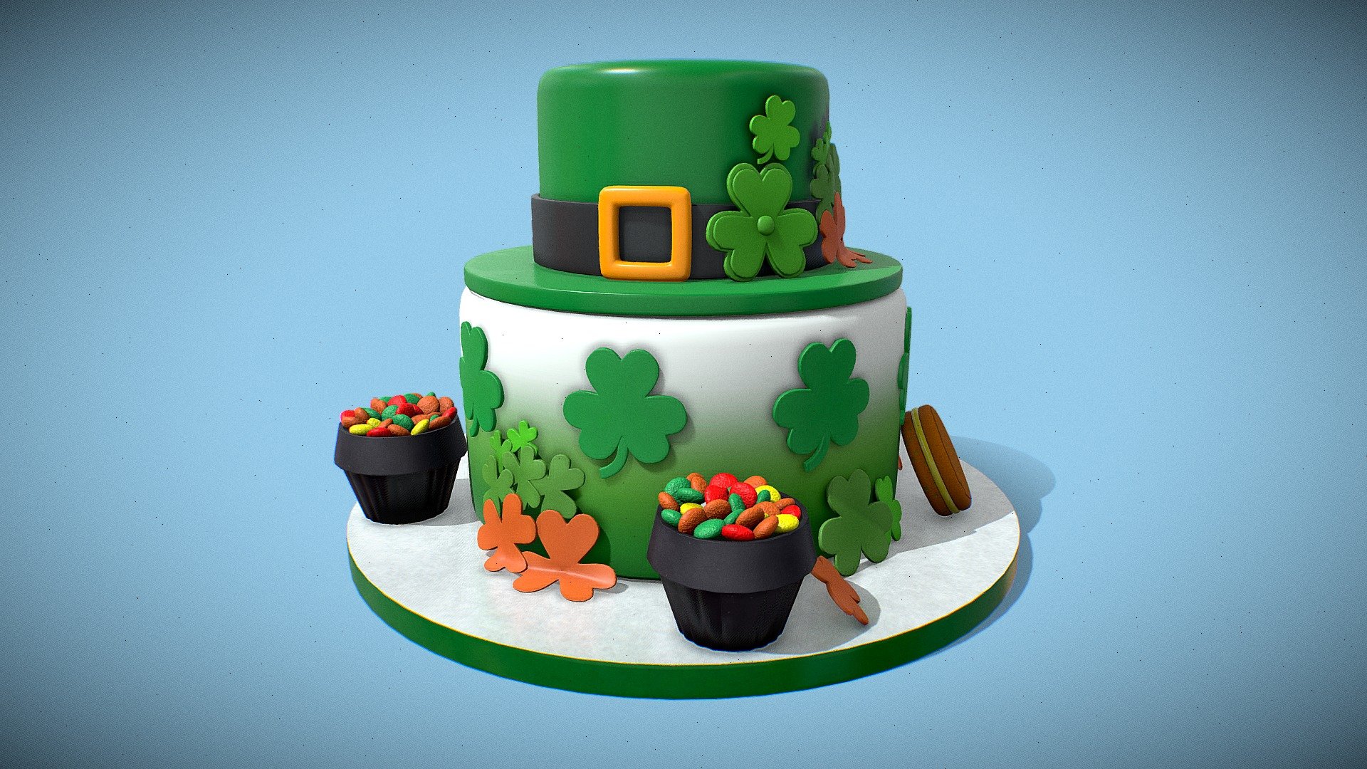 St. Patricks day cake 3d model