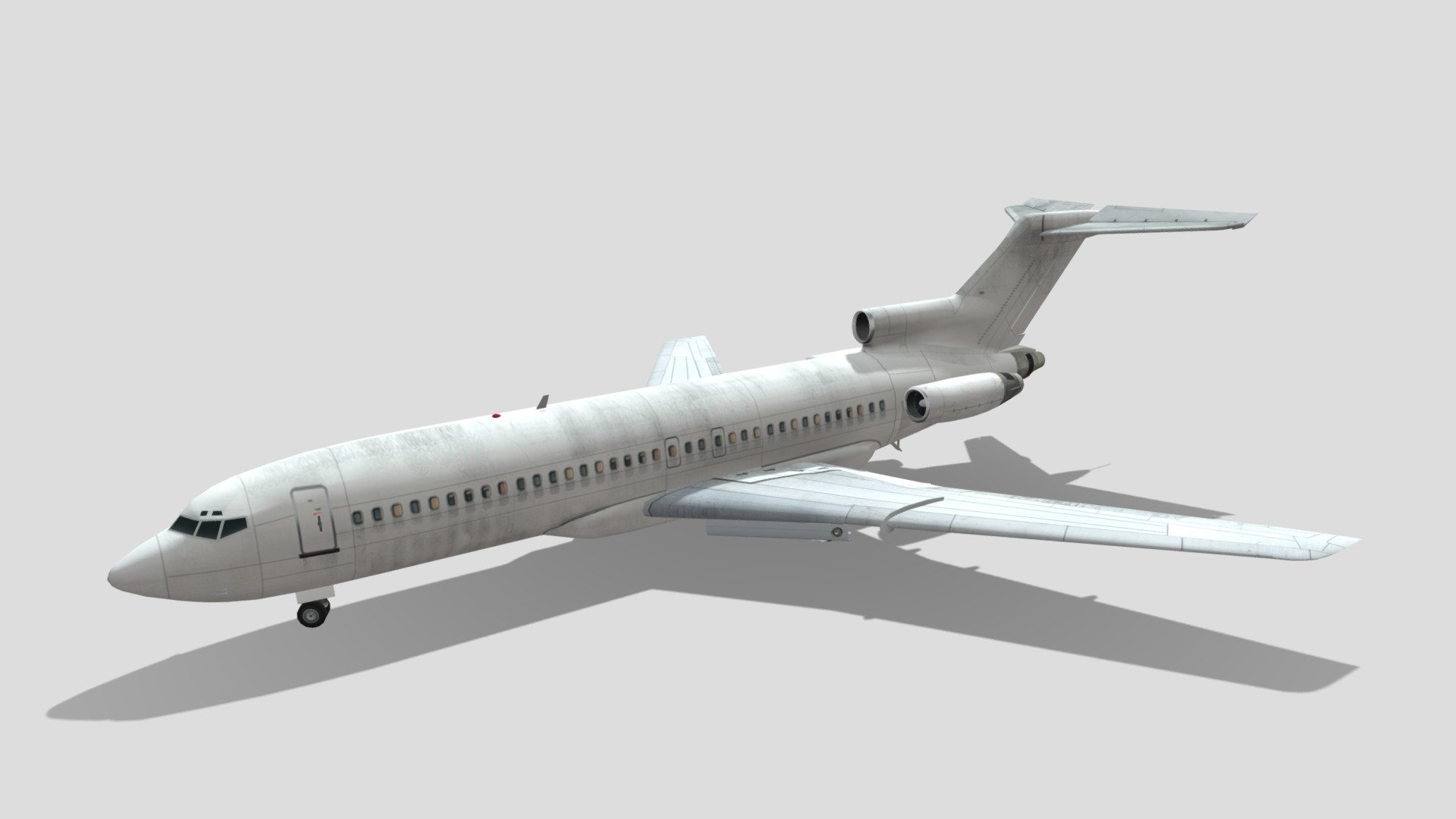 Boeing 727-100 B721 static lowpoly blank 3d model