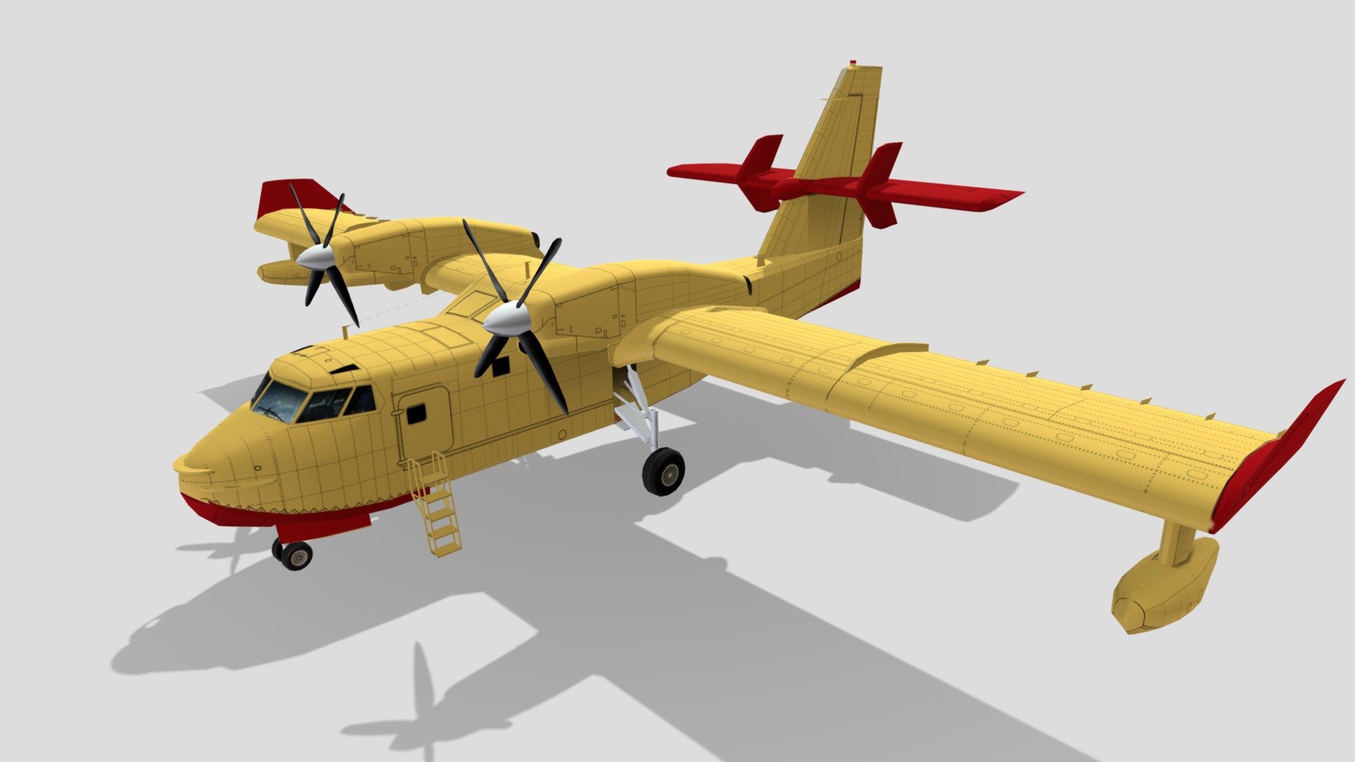 Canadair CL-415 Super Scooper Low Poly 3d model