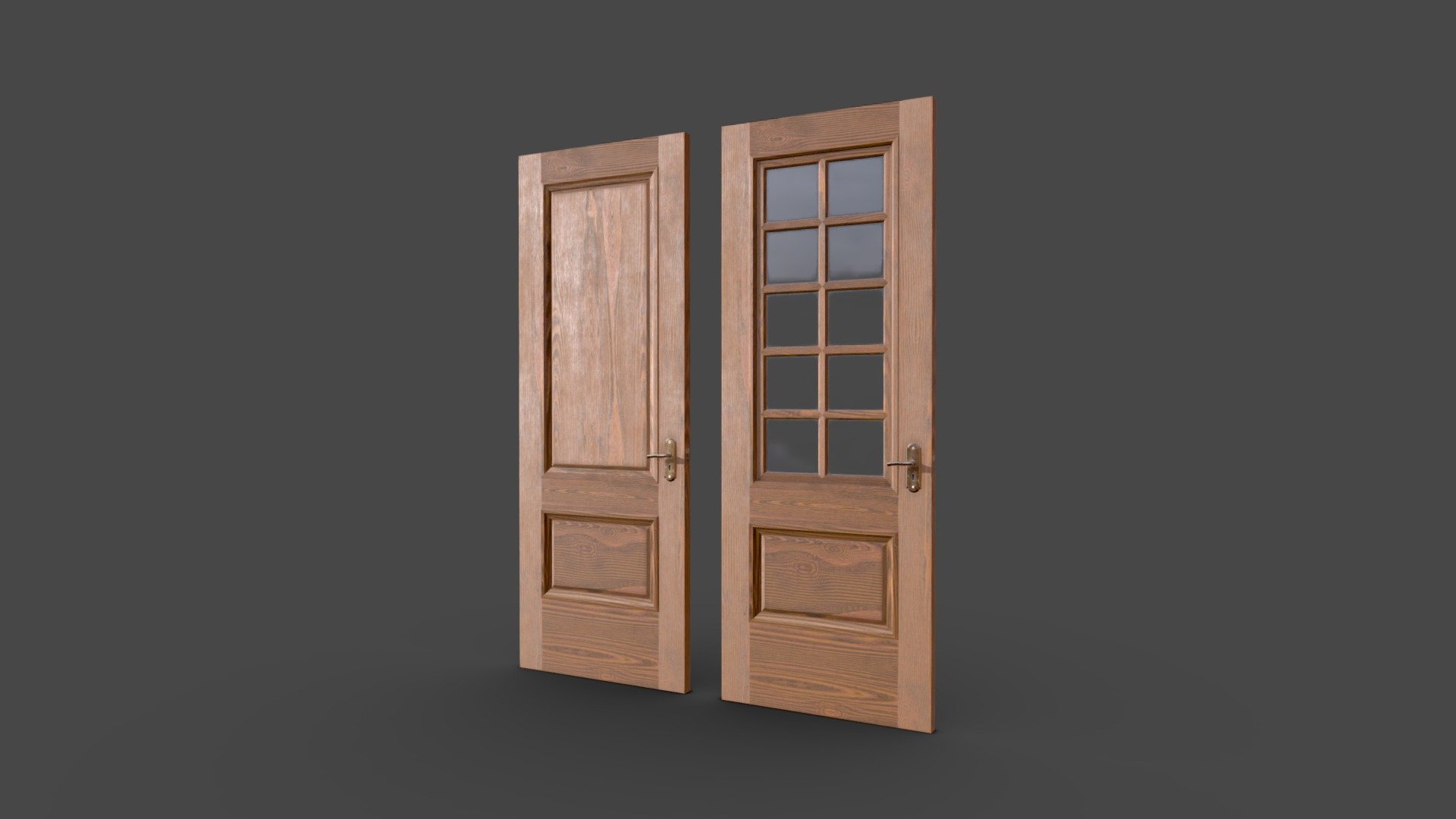 Rustic Wooden Doors 3d model