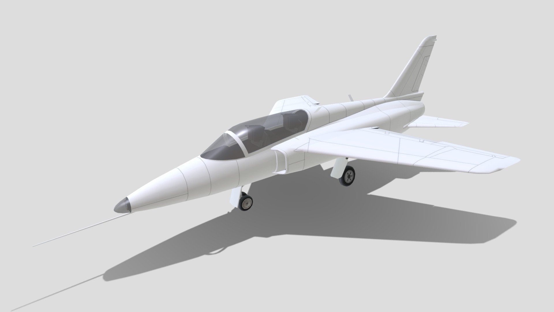 Folland Gnat Tr1 lowpoly static blank 3d model