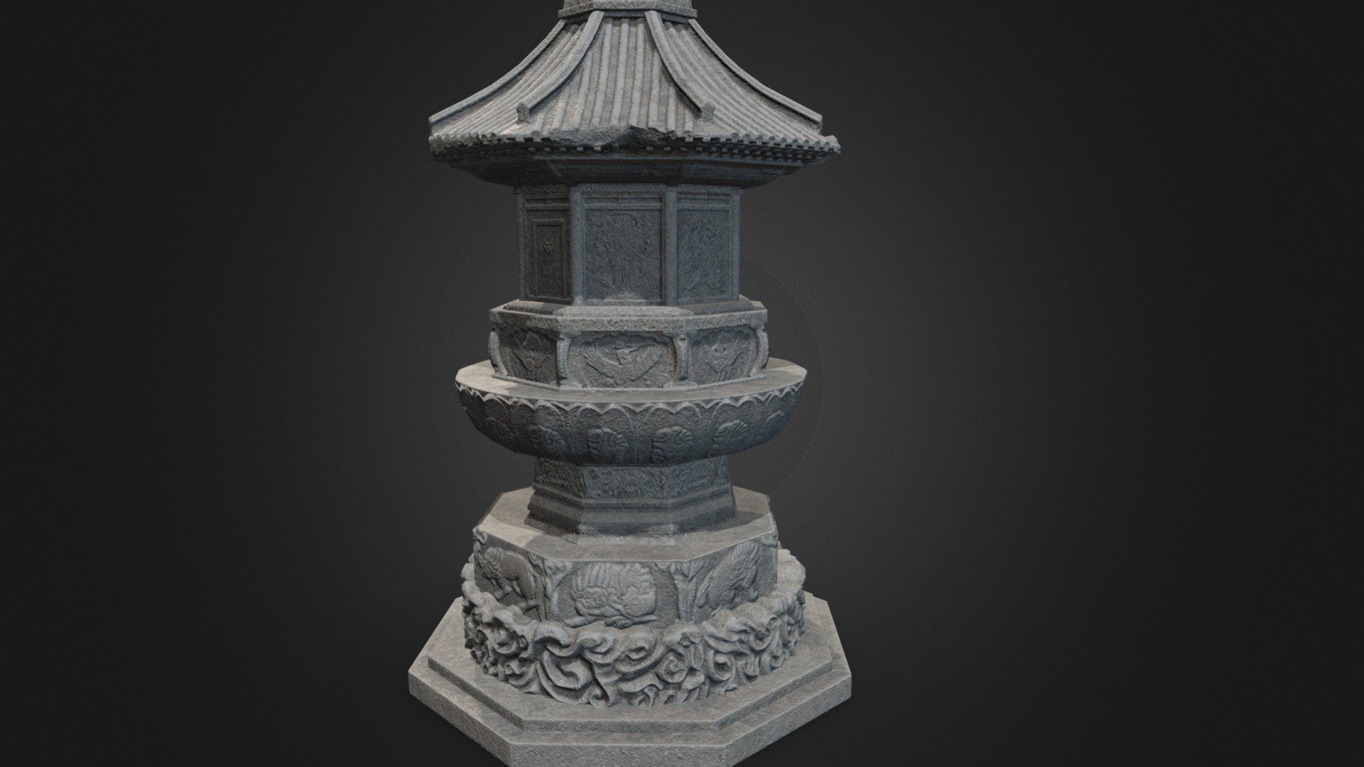 Korea National Treasure 057 화순 쌍봉사철감선사탑 3d model