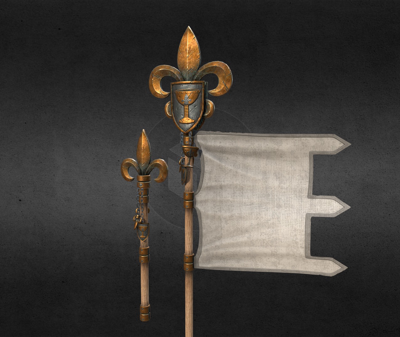 Bretonnia UI Flags 3d model