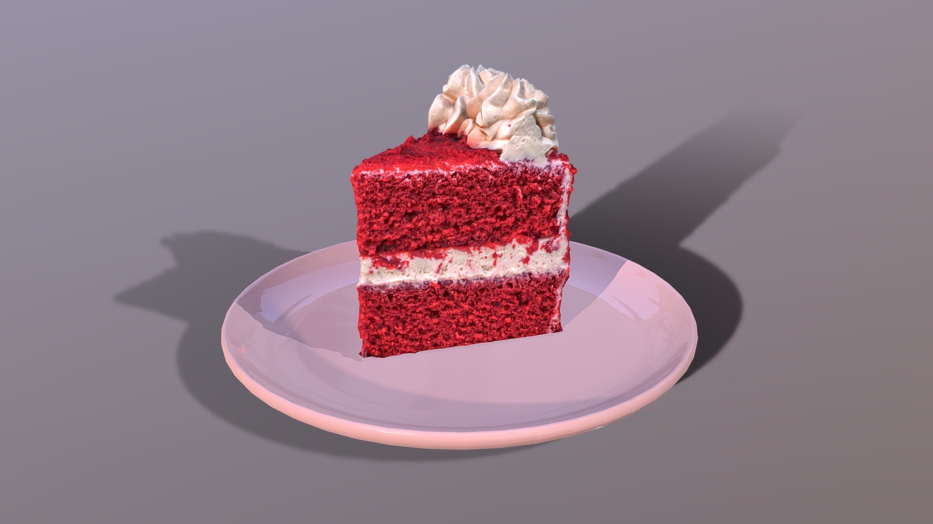 A Slice Of Red Velvet Cake 3d model