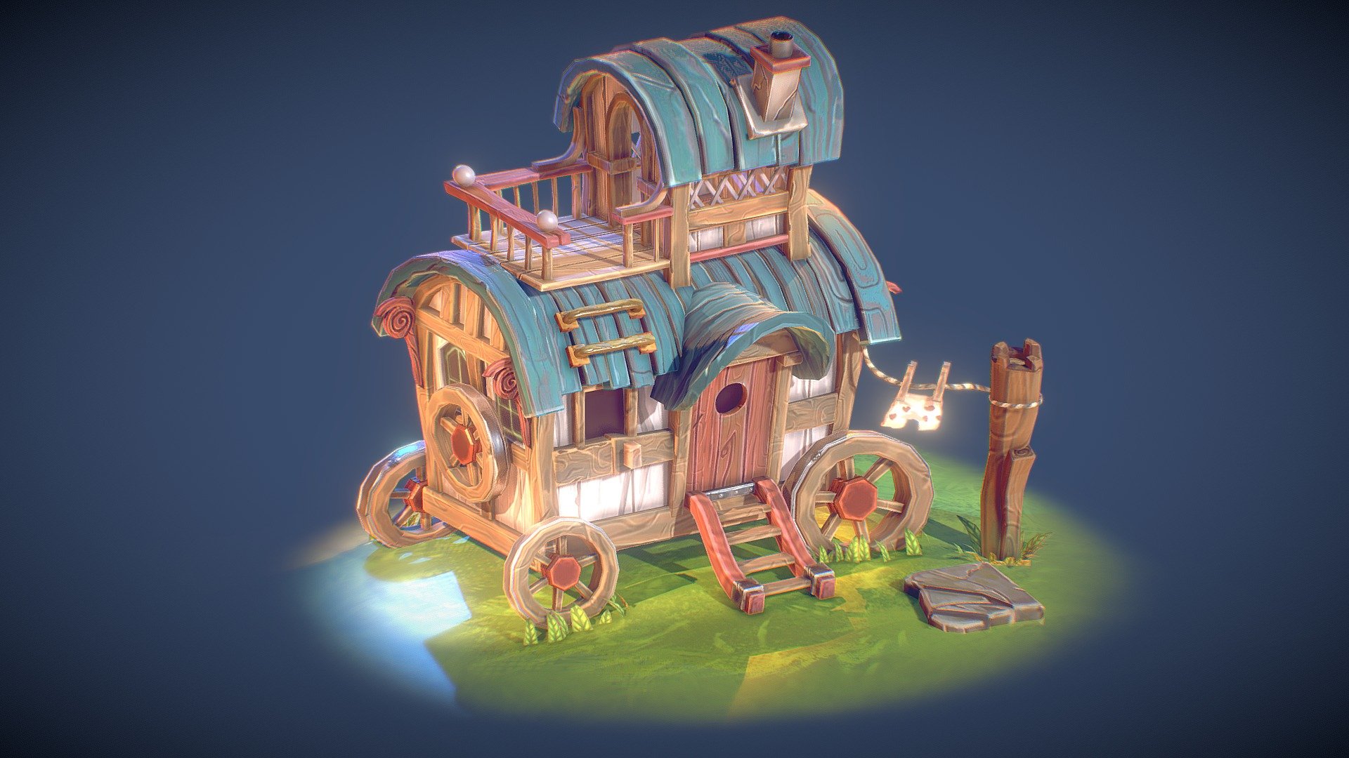 Travellers Caravan 3d model