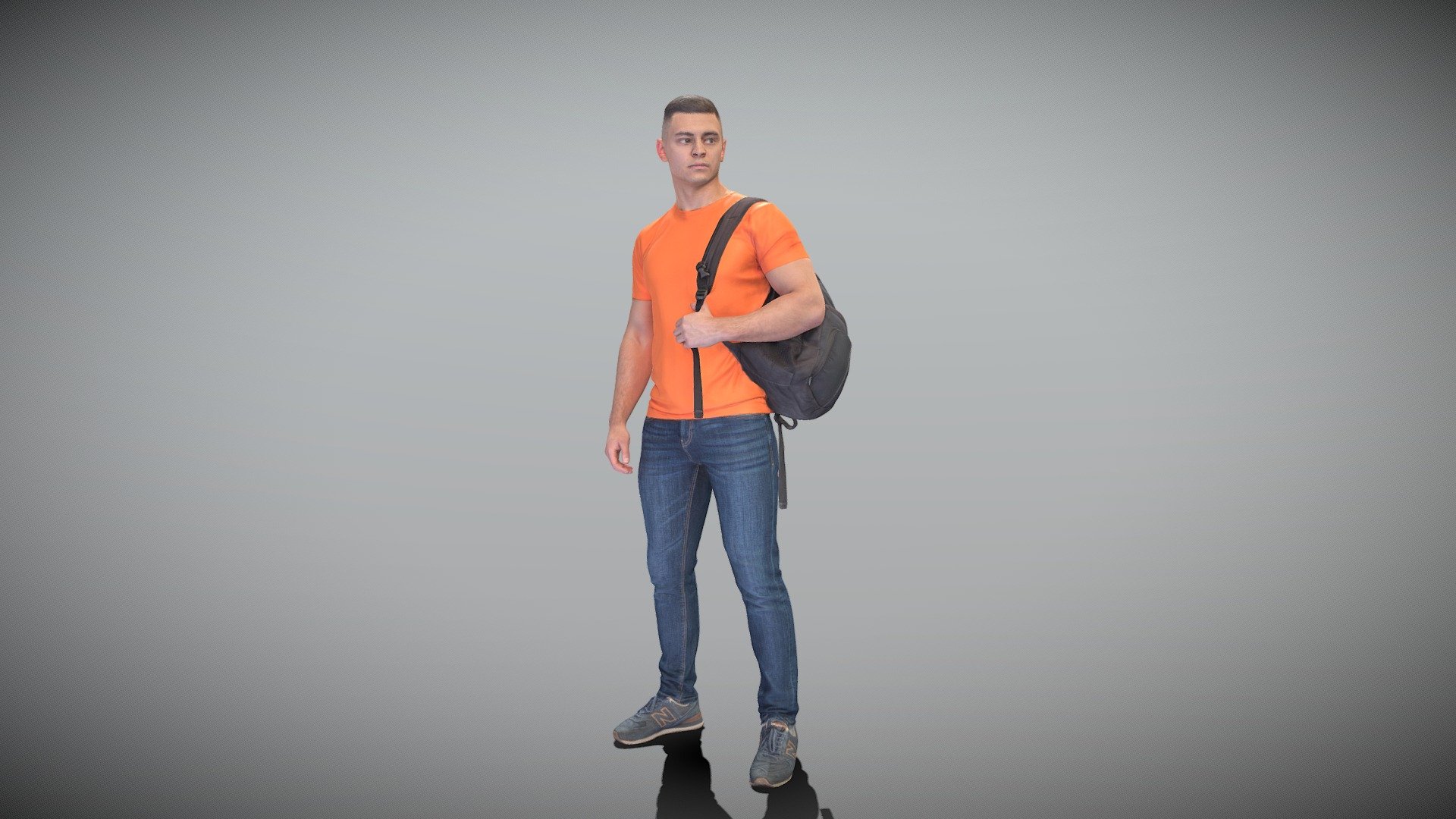 Handsome man with backpack 430 3d model