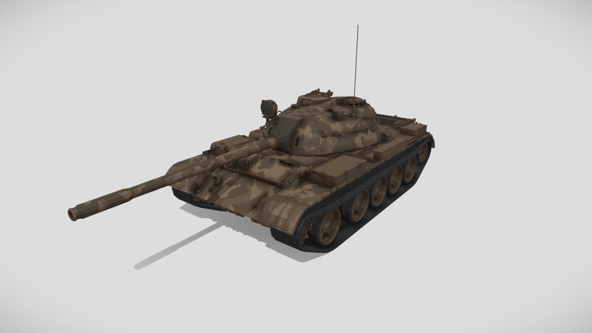 Low poly T-55 3d model