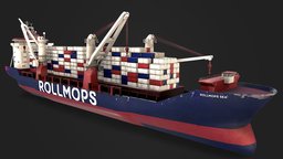 Low Poly Cargo Ship