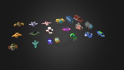 Lowpoly spaceships pack #1