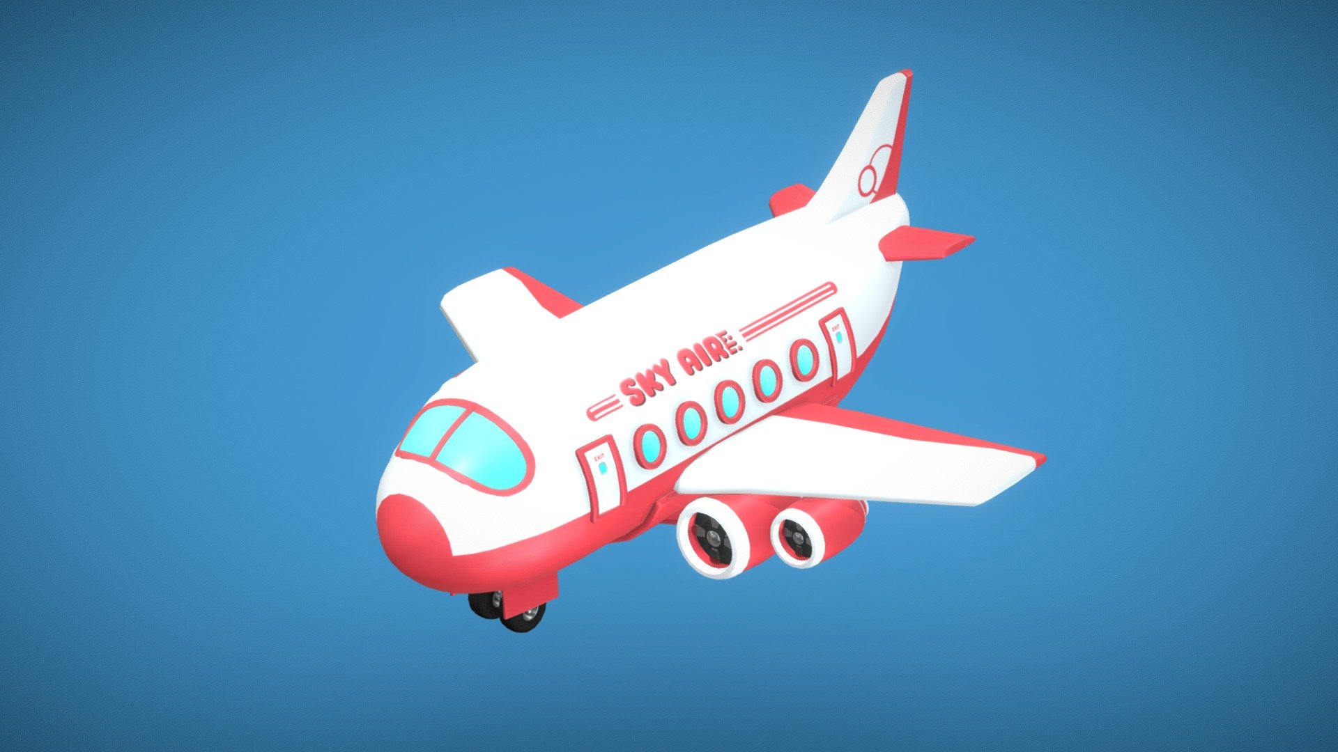 Cartoon Airplane 3d model