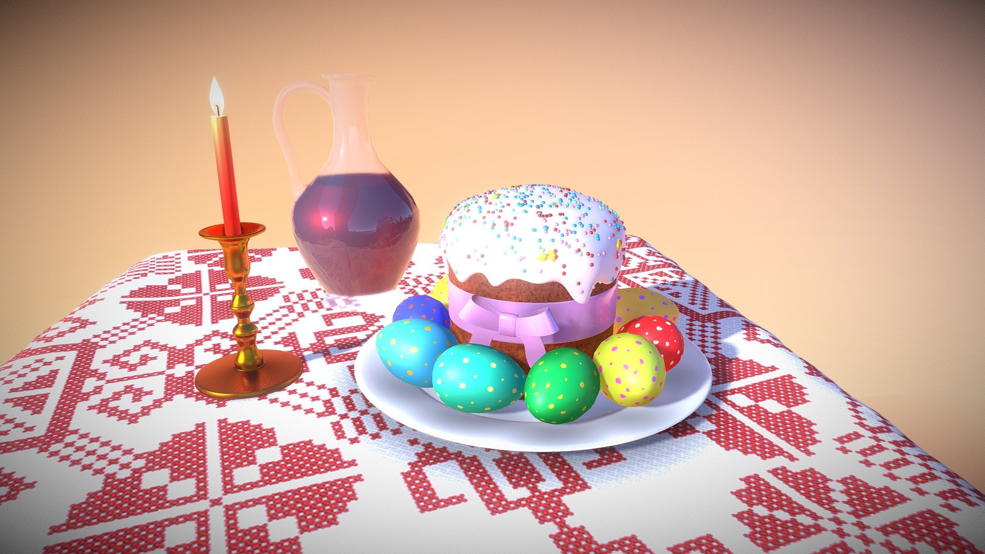 Easter cake 3d model