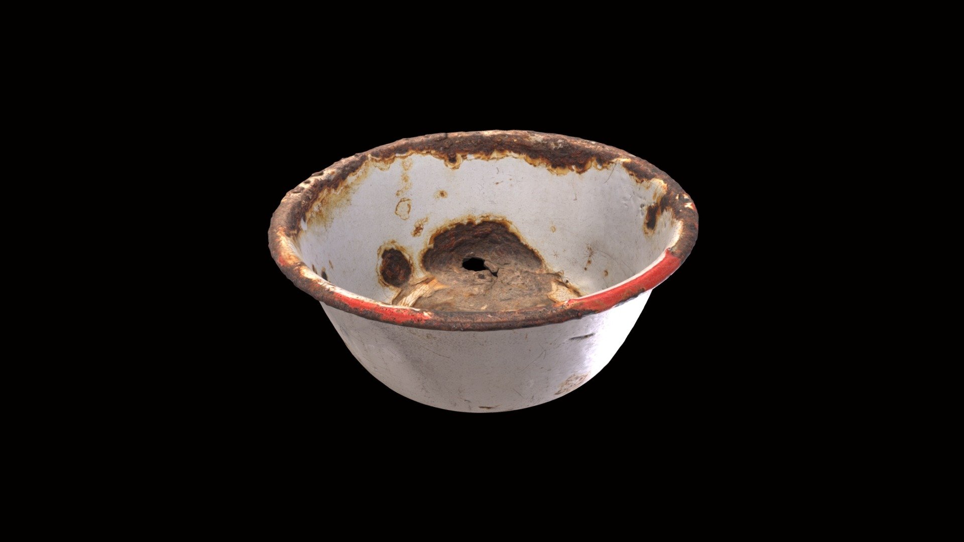 Enamel Glaze Metal Bowl 3d model