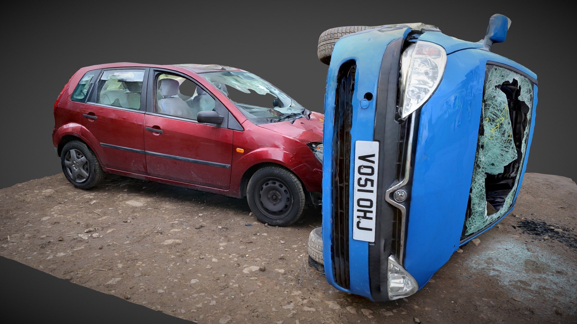 UK car crash 3d model