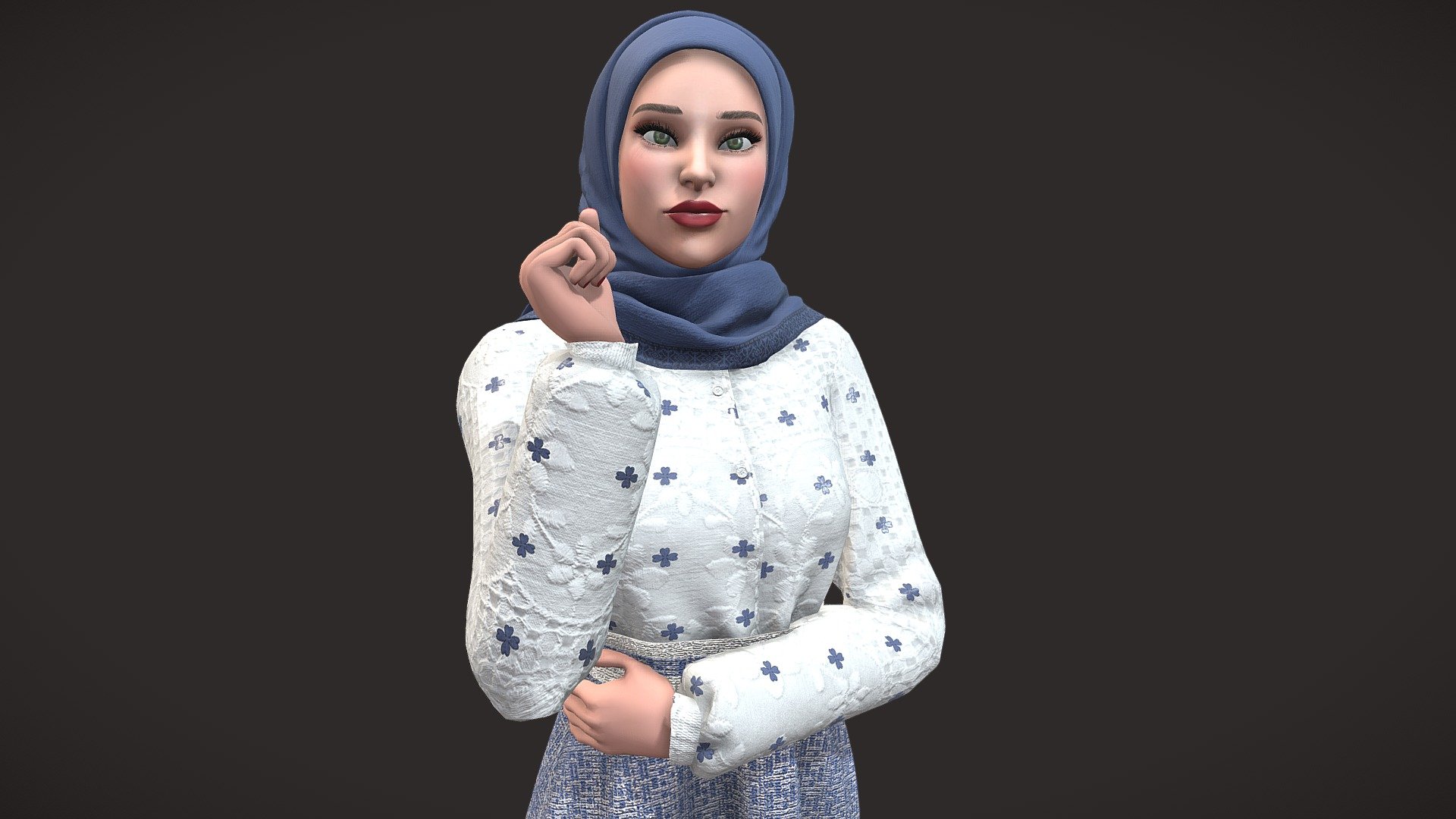 Sara Muslim Girl 3d model