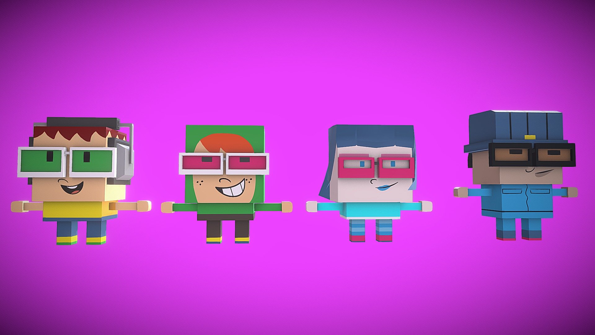 Block Characters 3d model