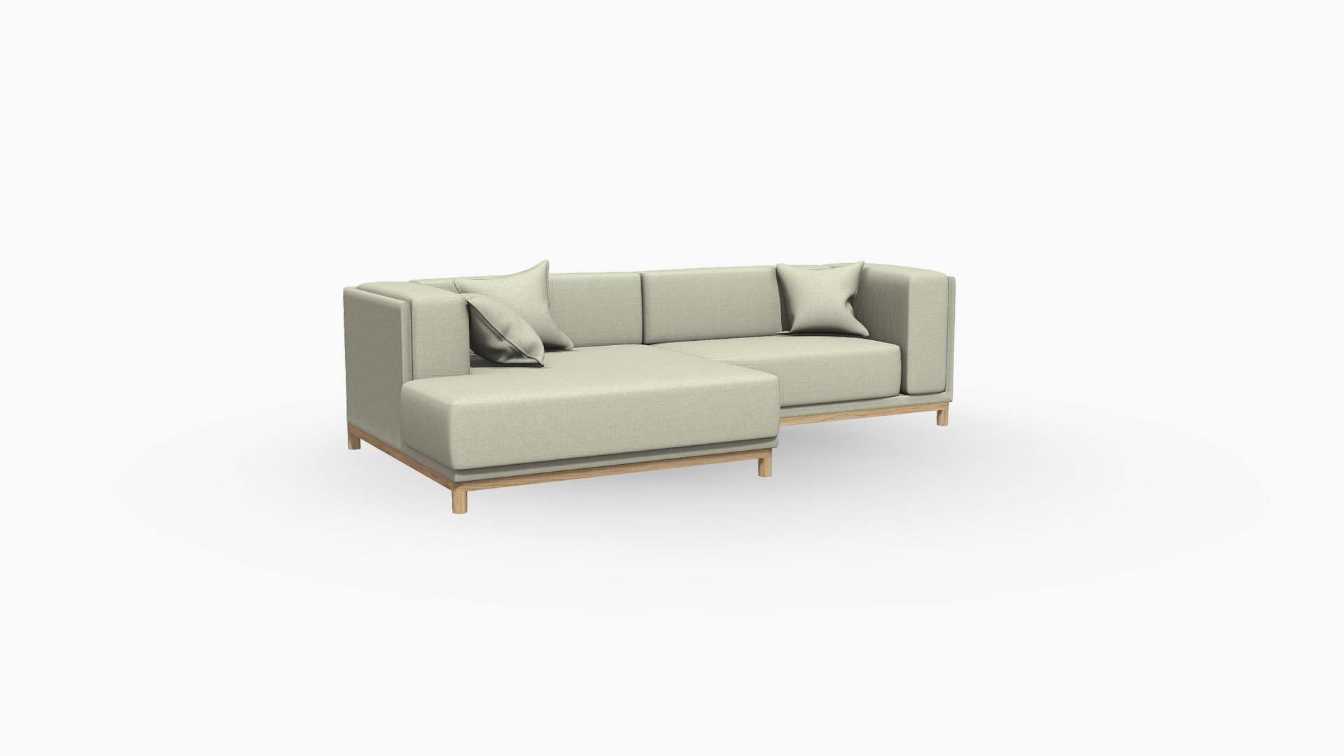 Sofa en L Beige 3d model