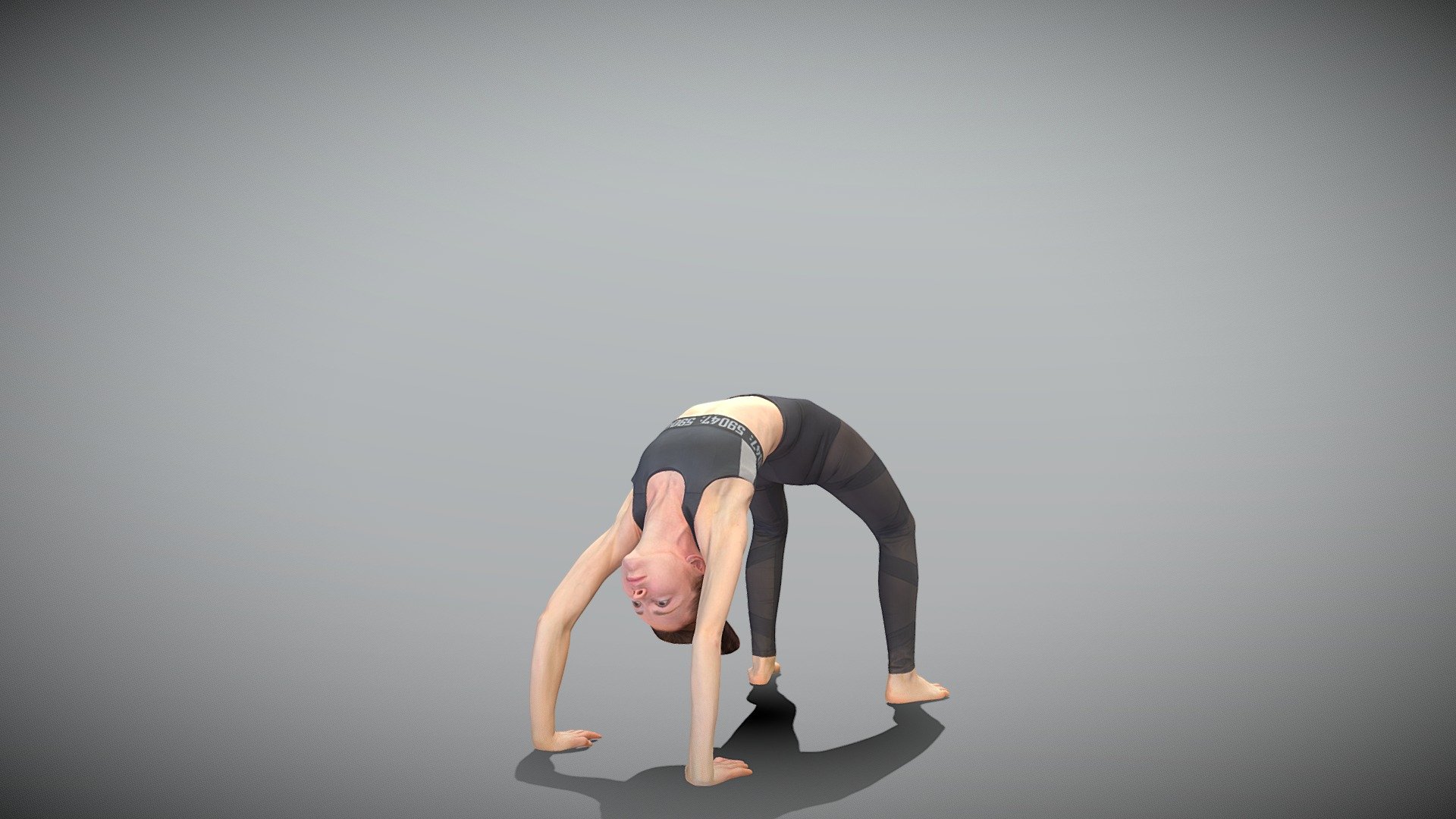 Young sports woman doing bridge exercise 448 3d model