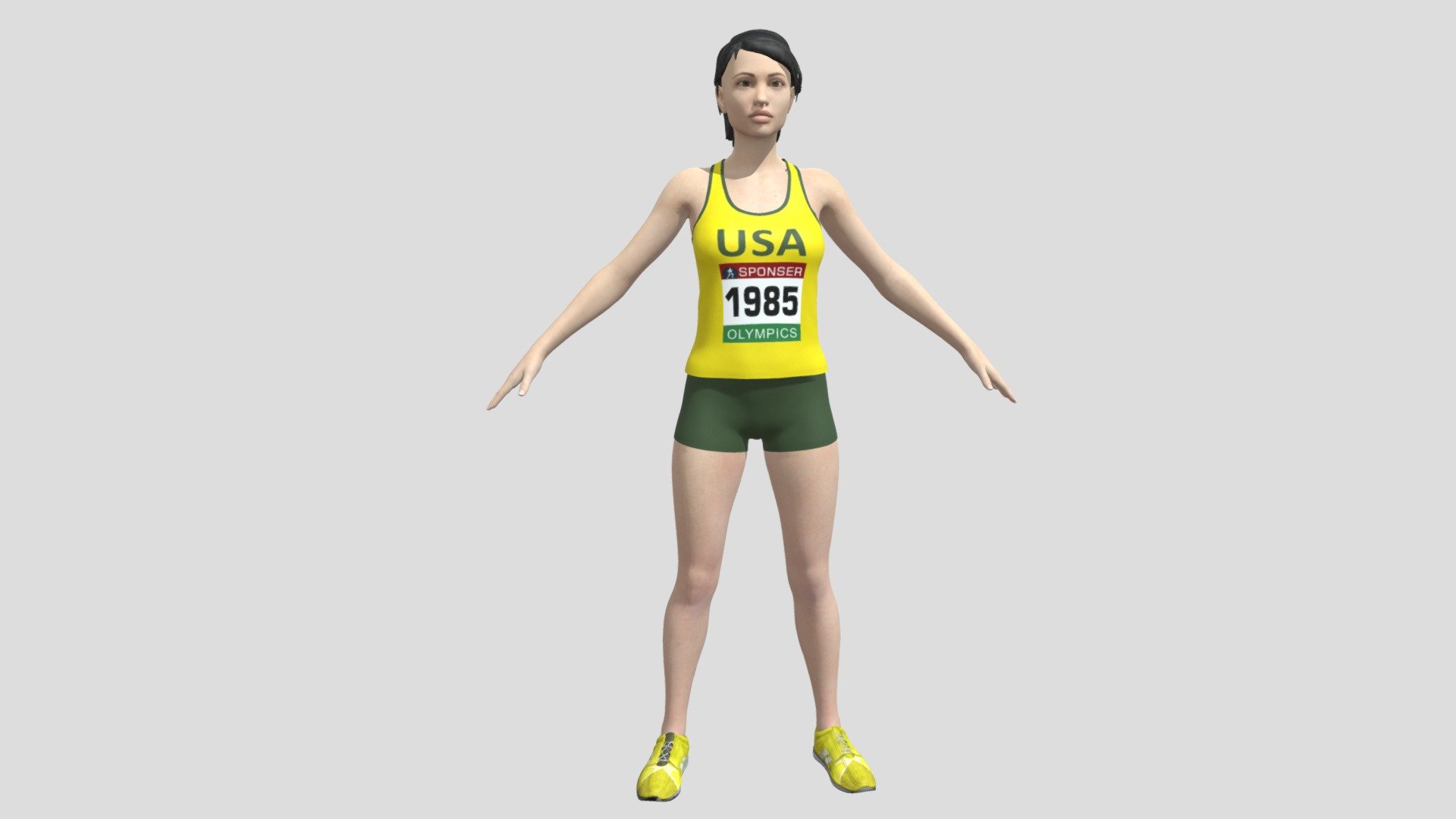 Female Athlete Runner 3d model