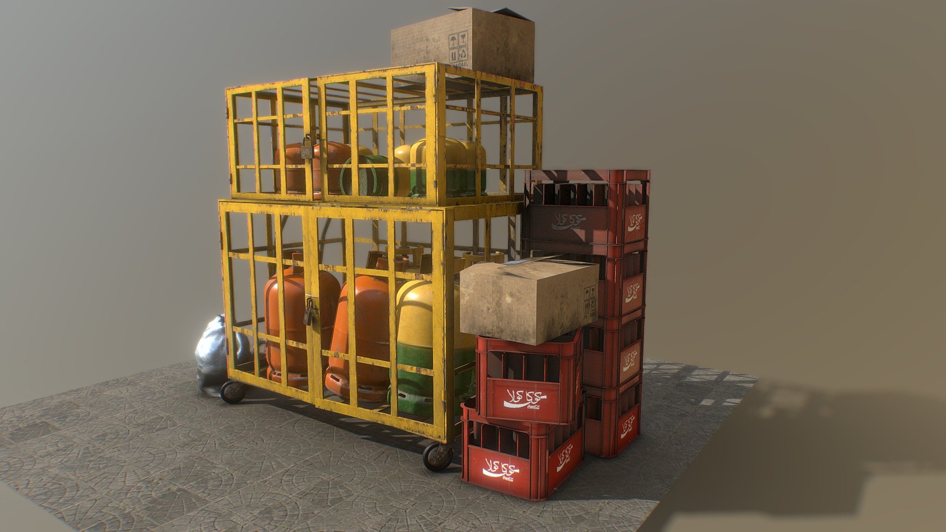 Gaz Propane bottle Cage 3d model