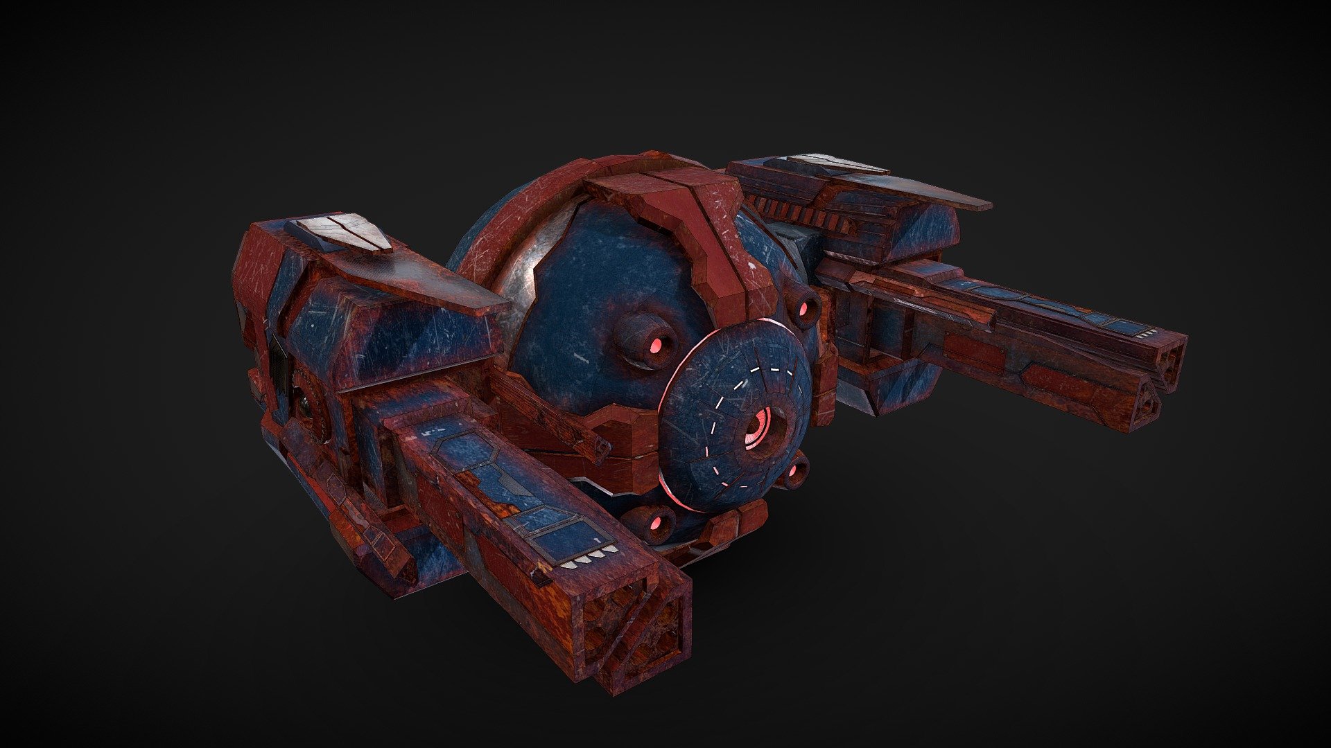 Rusty sci-fi drone 3d model