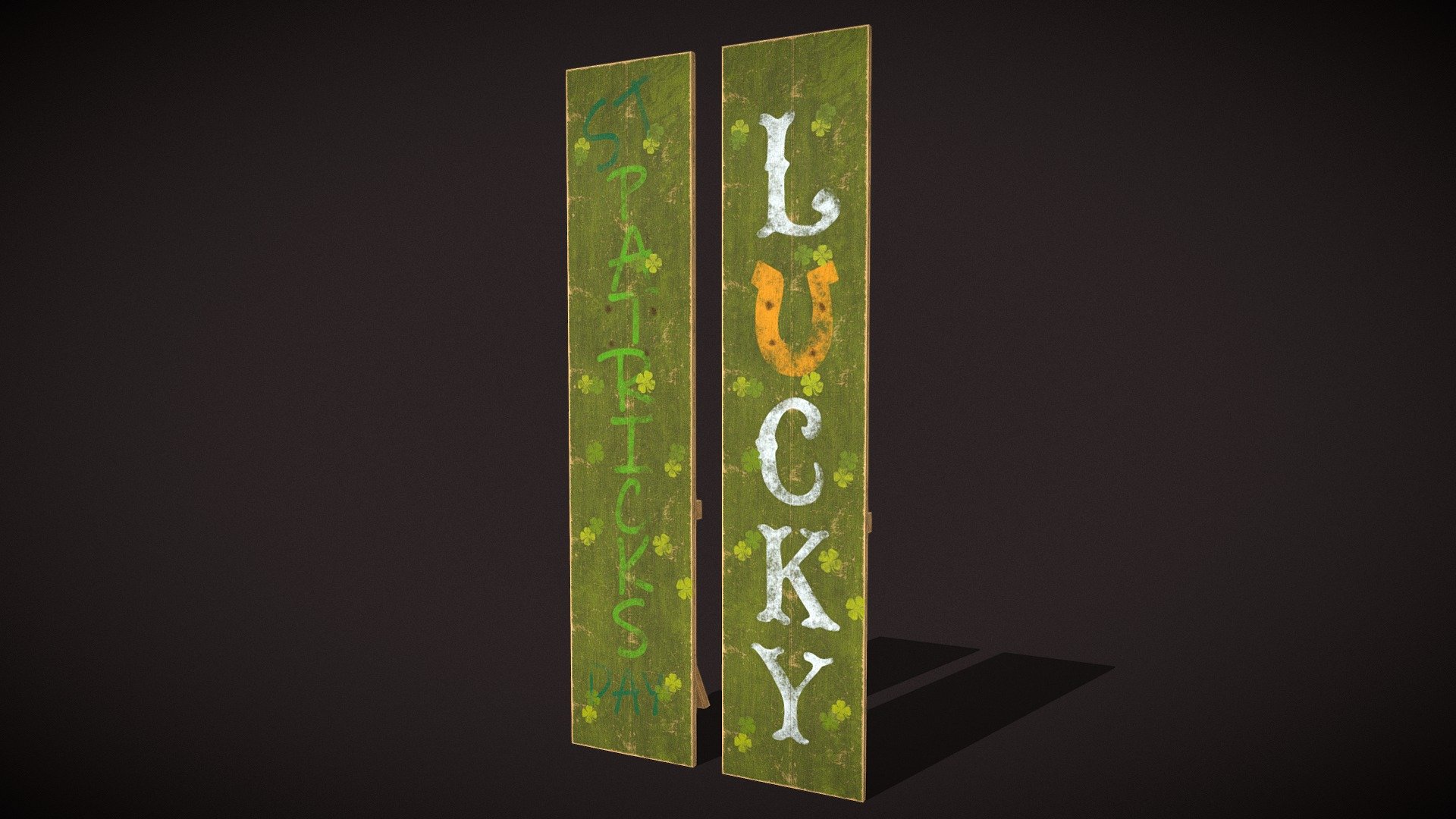 Lucky St. Patricks Standing Wood Board 3d model