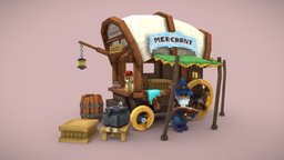 Cart and Merchant scene