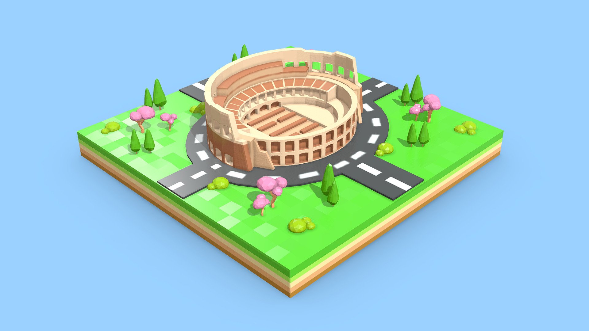 Roman Colosseum LowPoly 3D 3d model