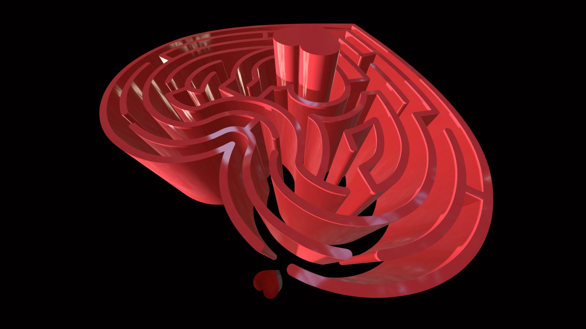 Labyrinth heart maze 3d model