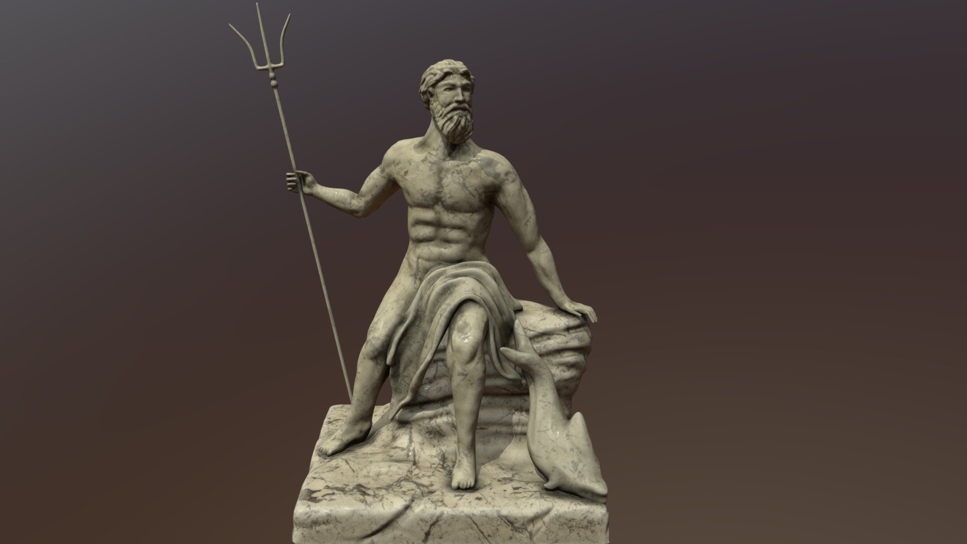 Poseidon Statue 3d model