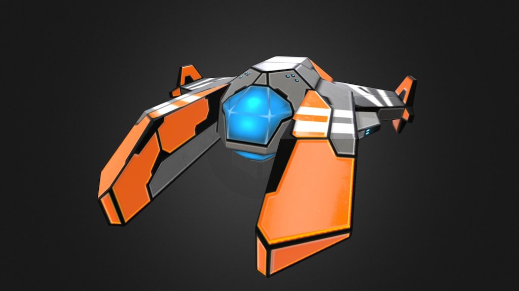 Low-Poly / Space Fighter for mobile game 3d model