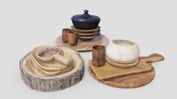 Wooden Plates Set