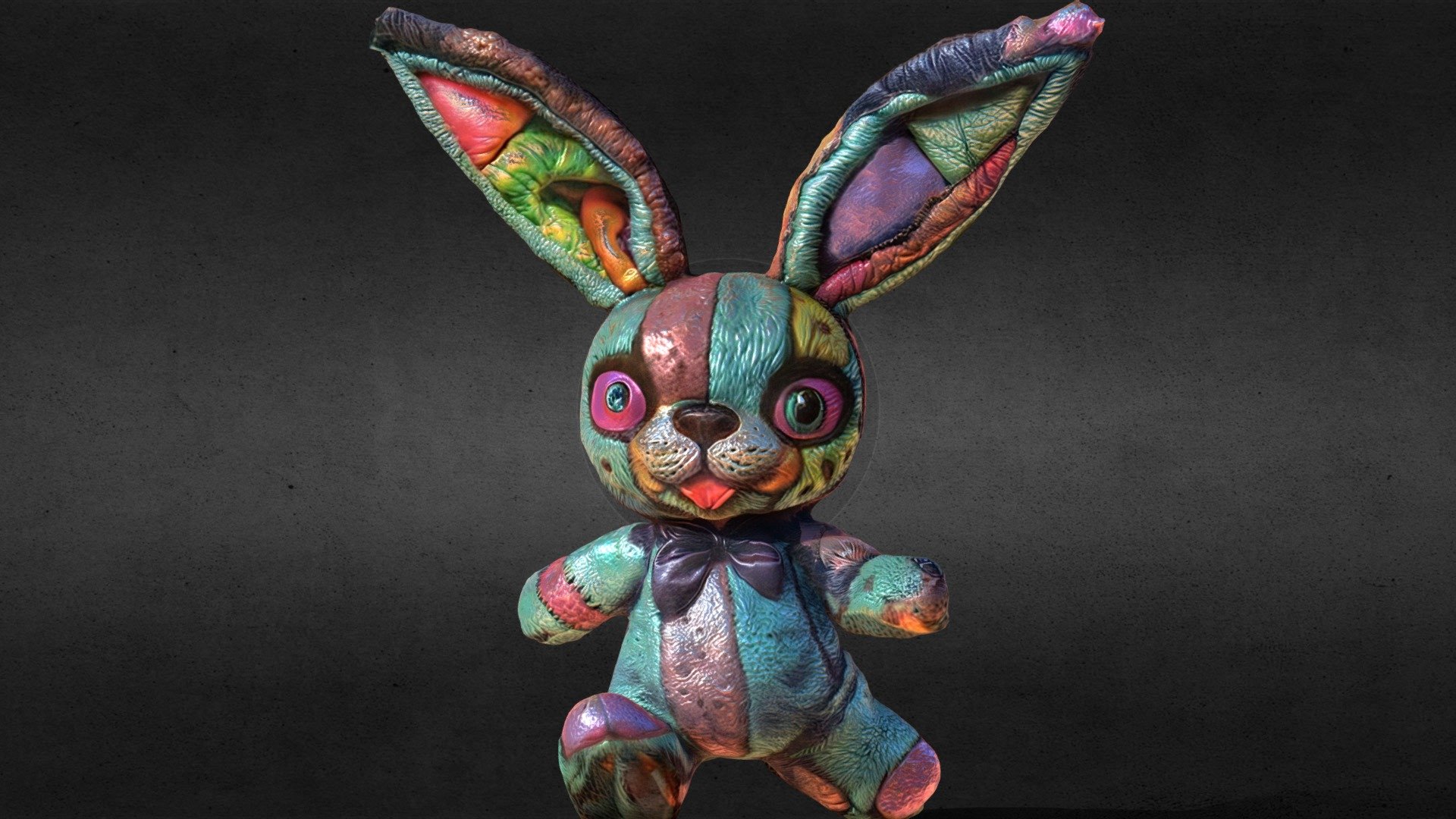 Patchwork bunny ragdoll 3d model