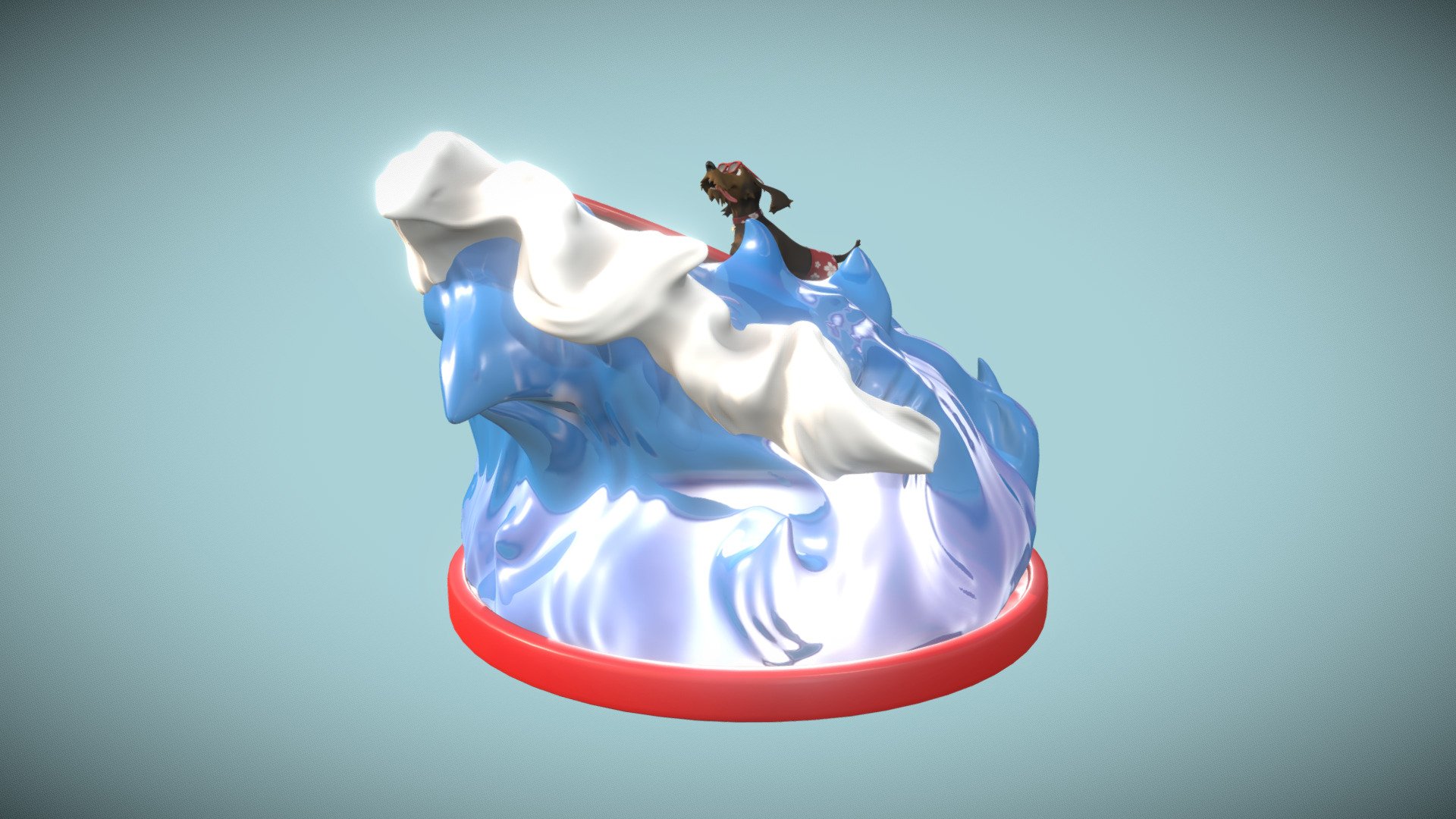 Surfing Doggo 3d model