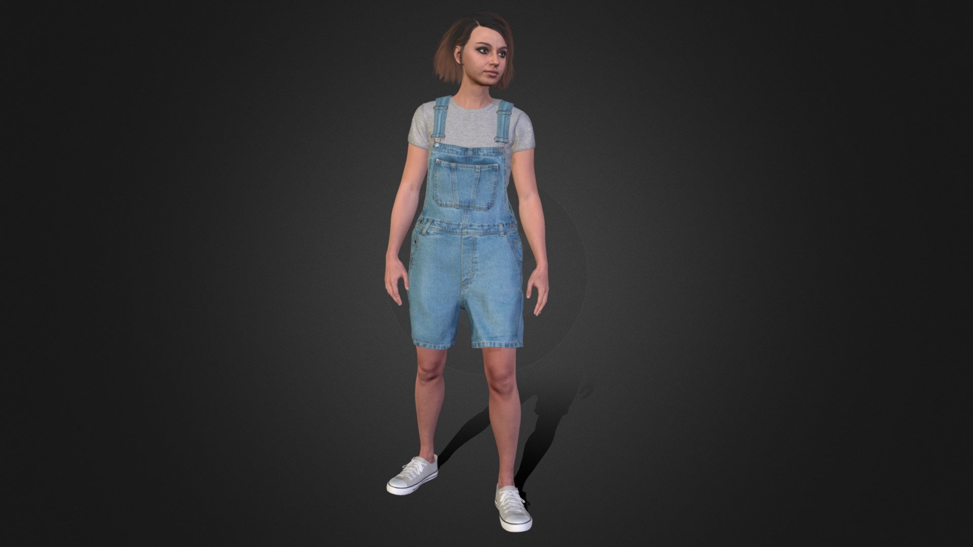 Woman in Overall Outfit 3 3d model