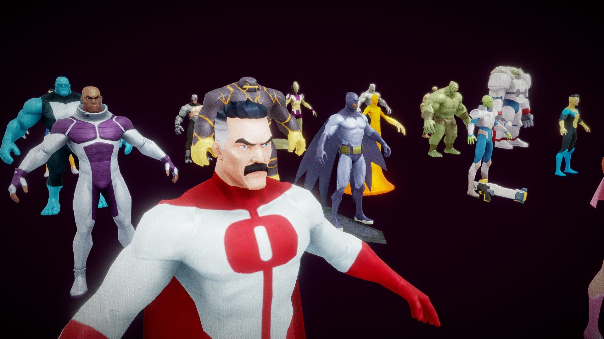 Epic Heroes 3D Pack: Avengers Marvels Invincible 3d model