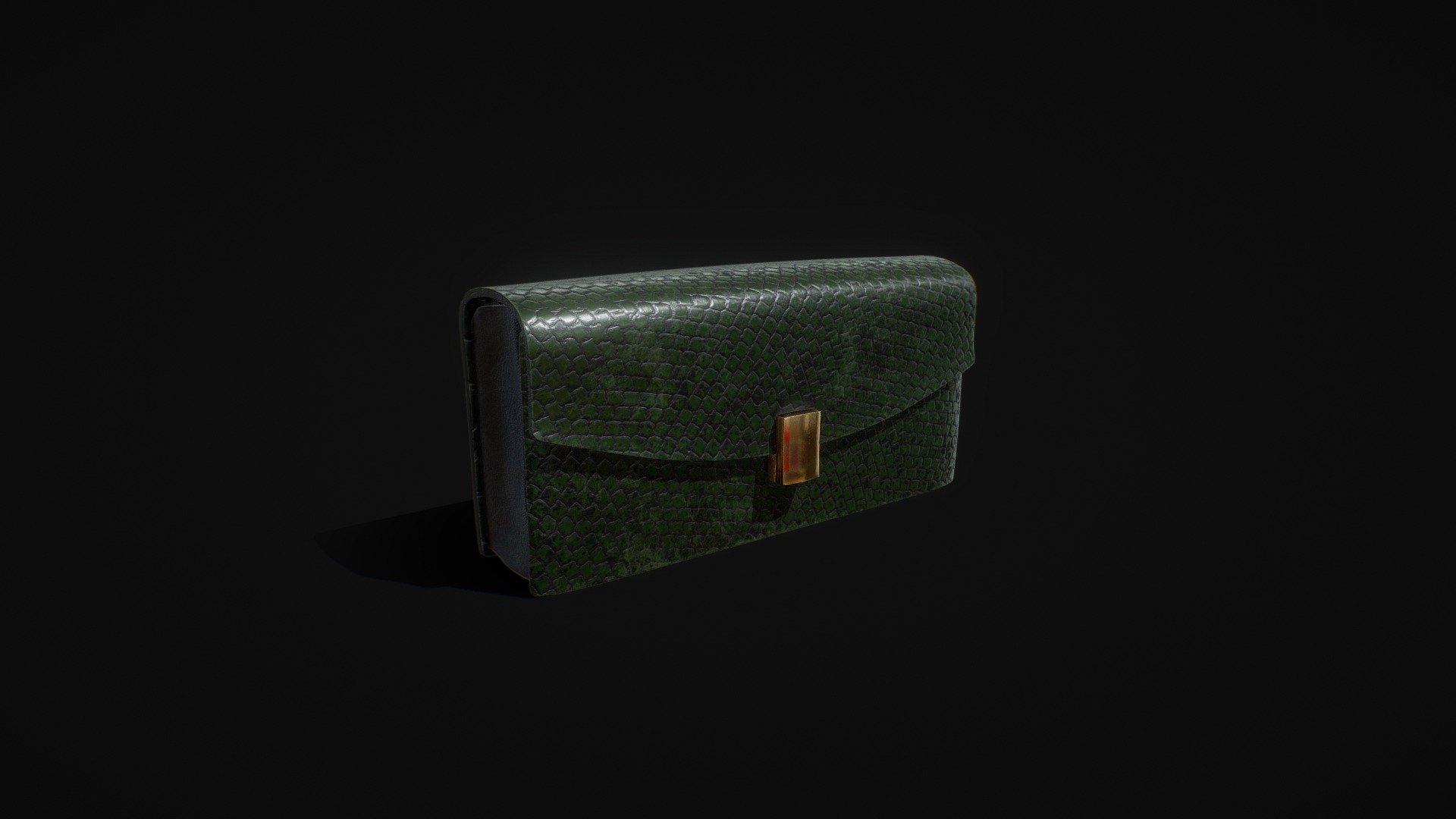 Alligator Leather Clutch Purse 3d model