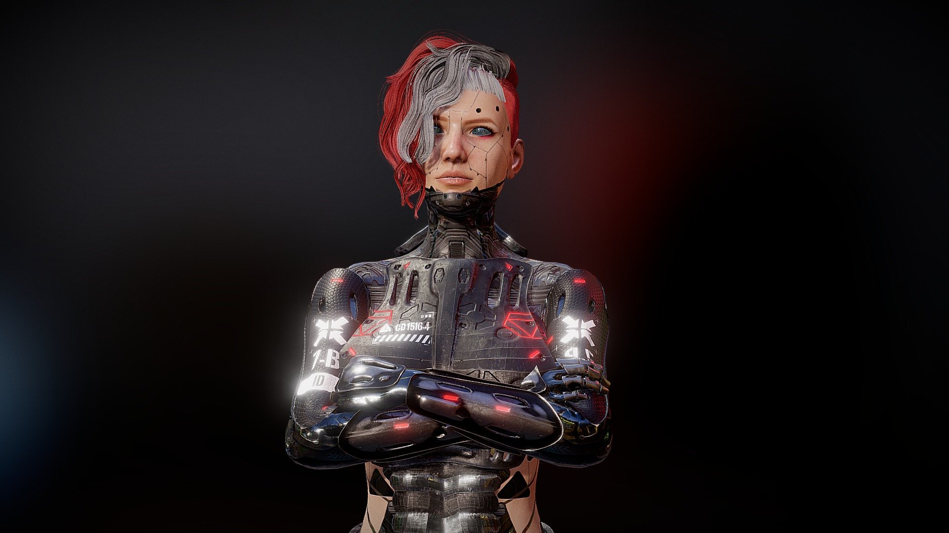 CYBERPUNK CHARACTER  WOMAN BY Oscar Creativo 3d model