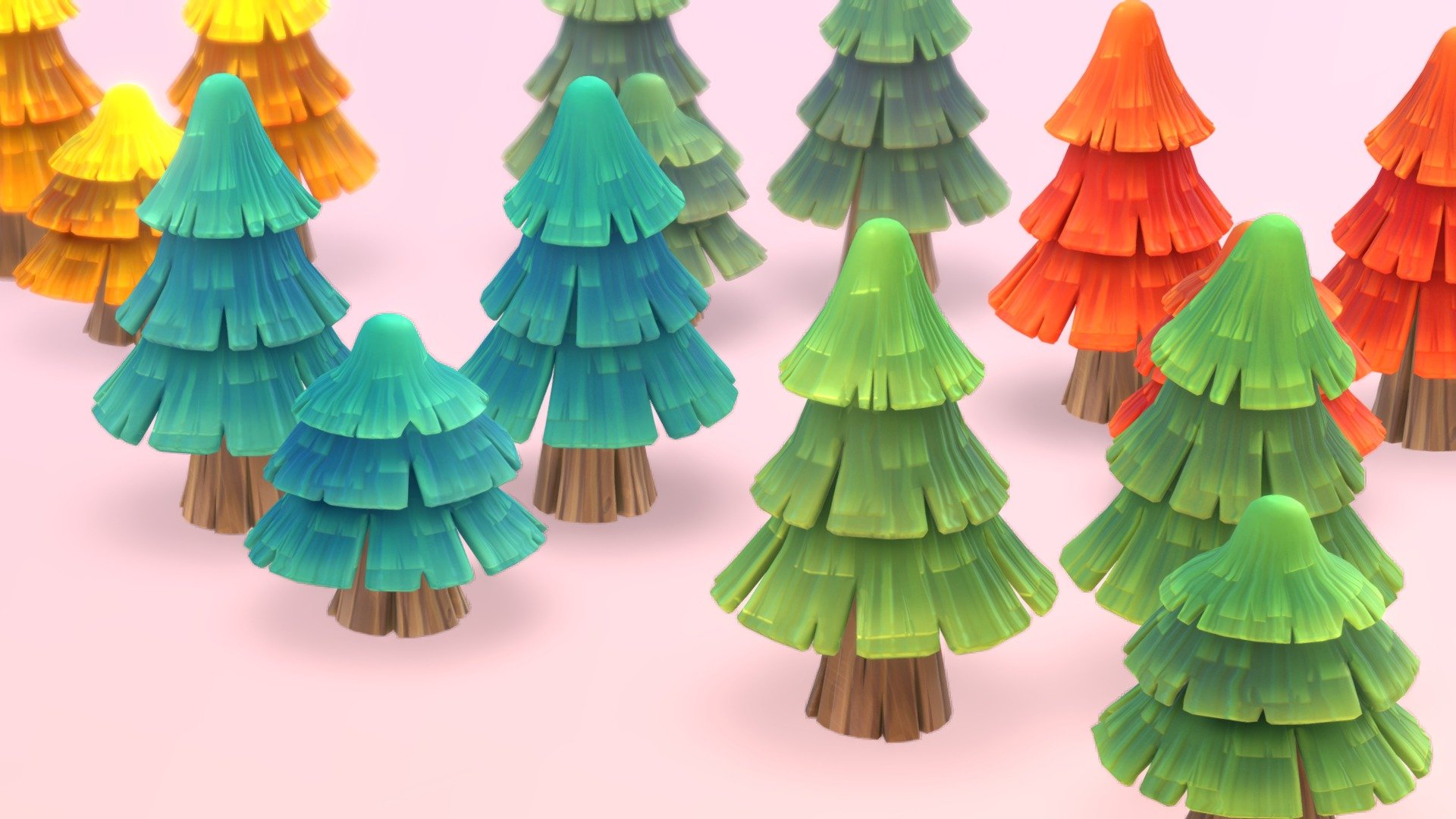 Pine Trees 009 3d model