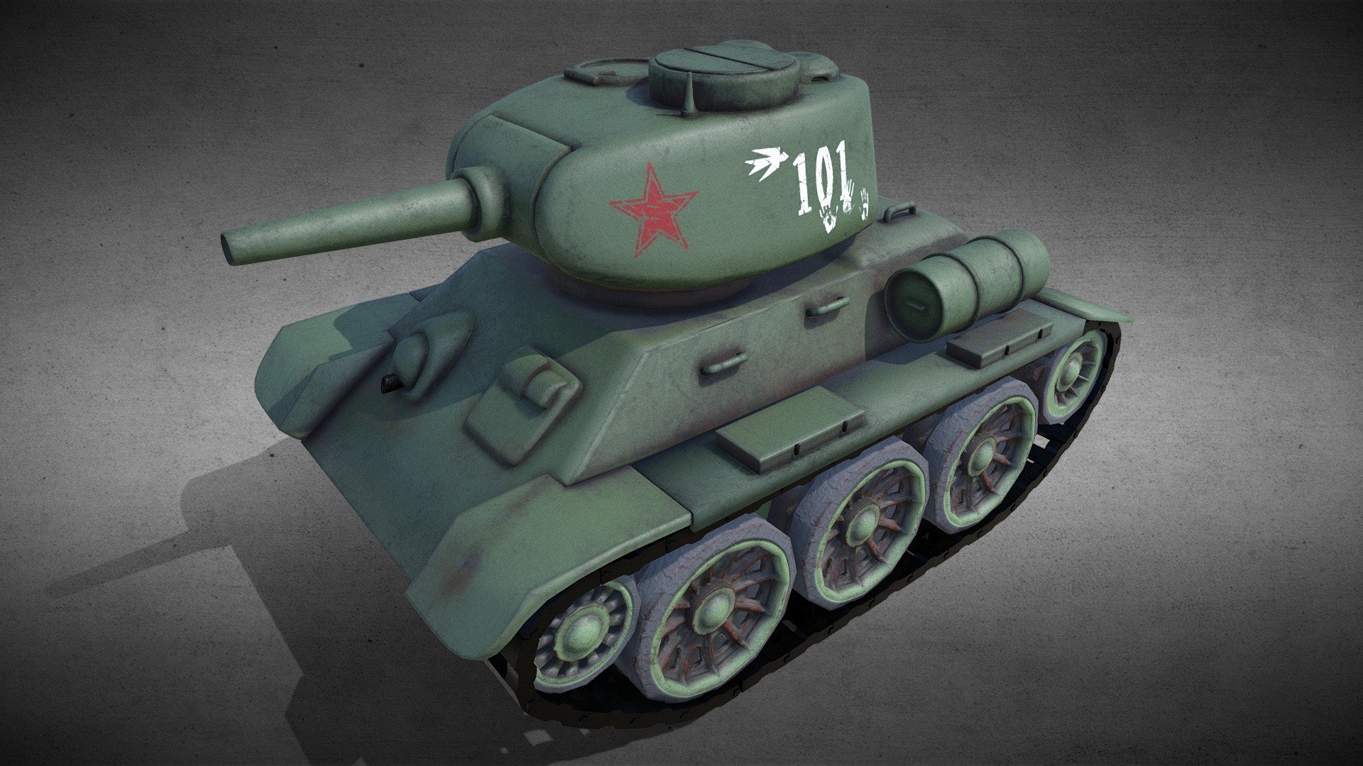 Mini T34 Tank 3d model