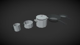 Lowpoly Kitchenware Set