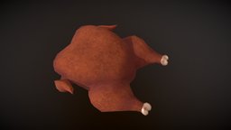 Stylized lowpoly roasted chicken