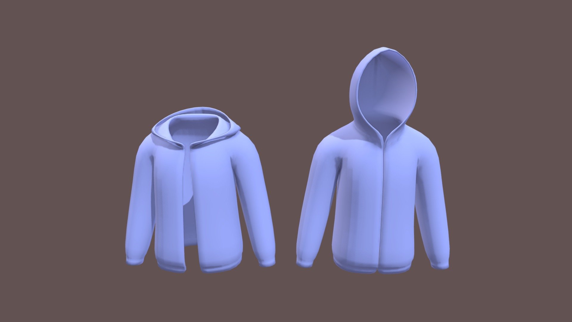 Zip-up Hoodie#1 3d model