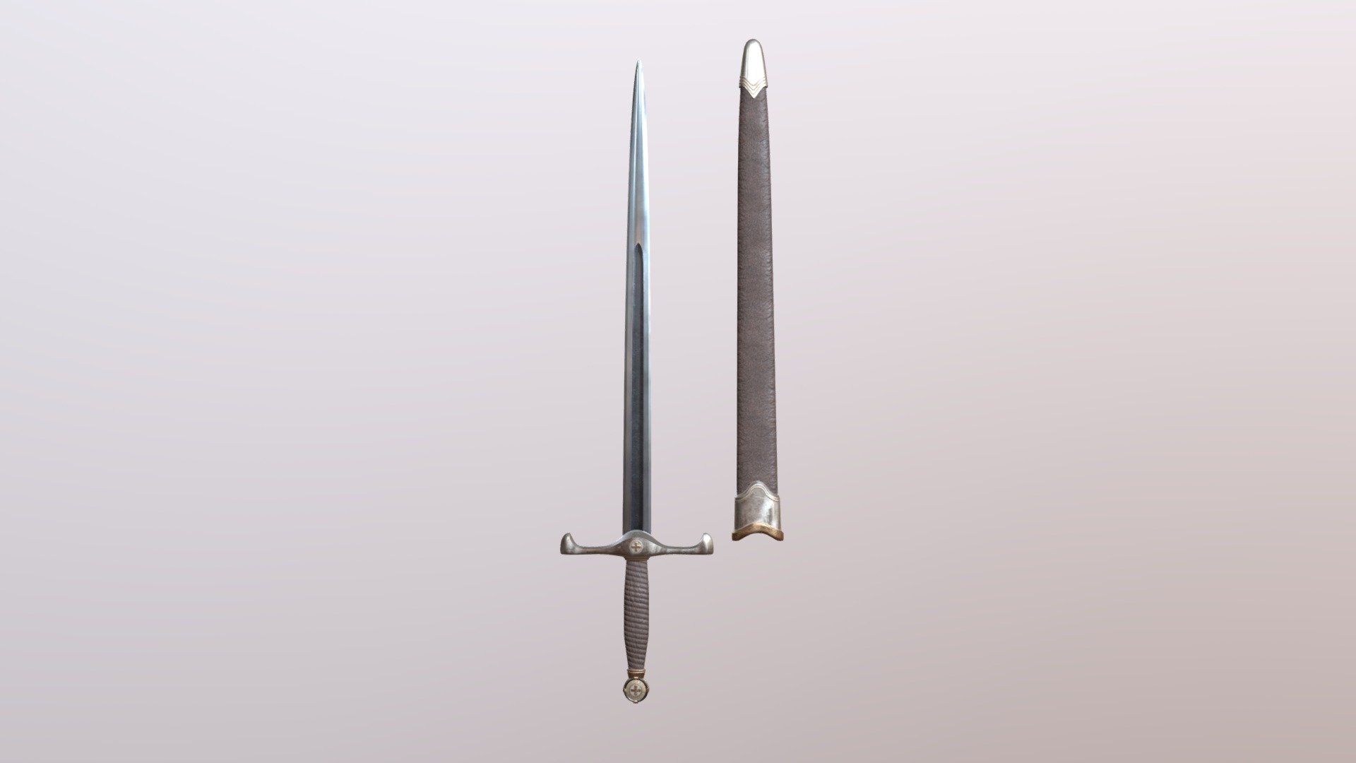 Medieval Templar Knight Sword 3d model