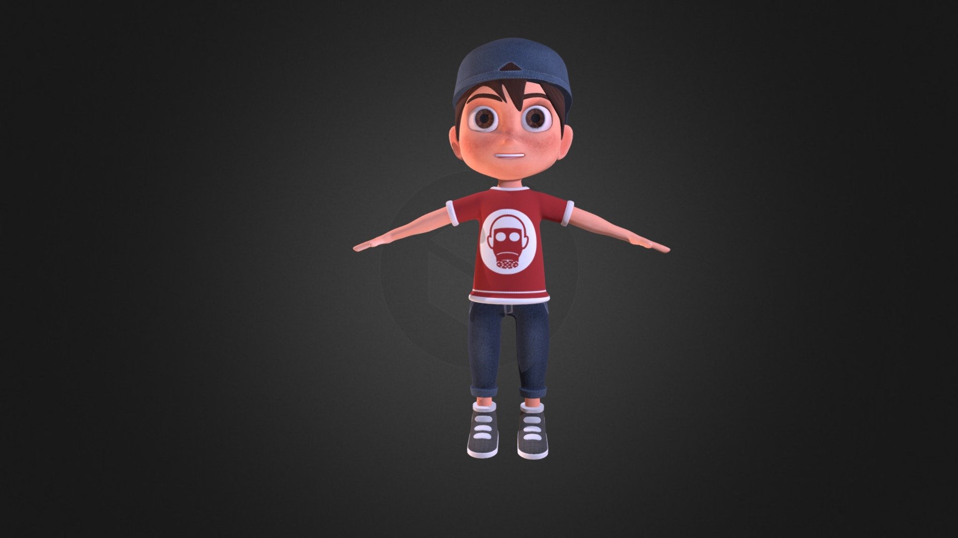 Toon character 3d model