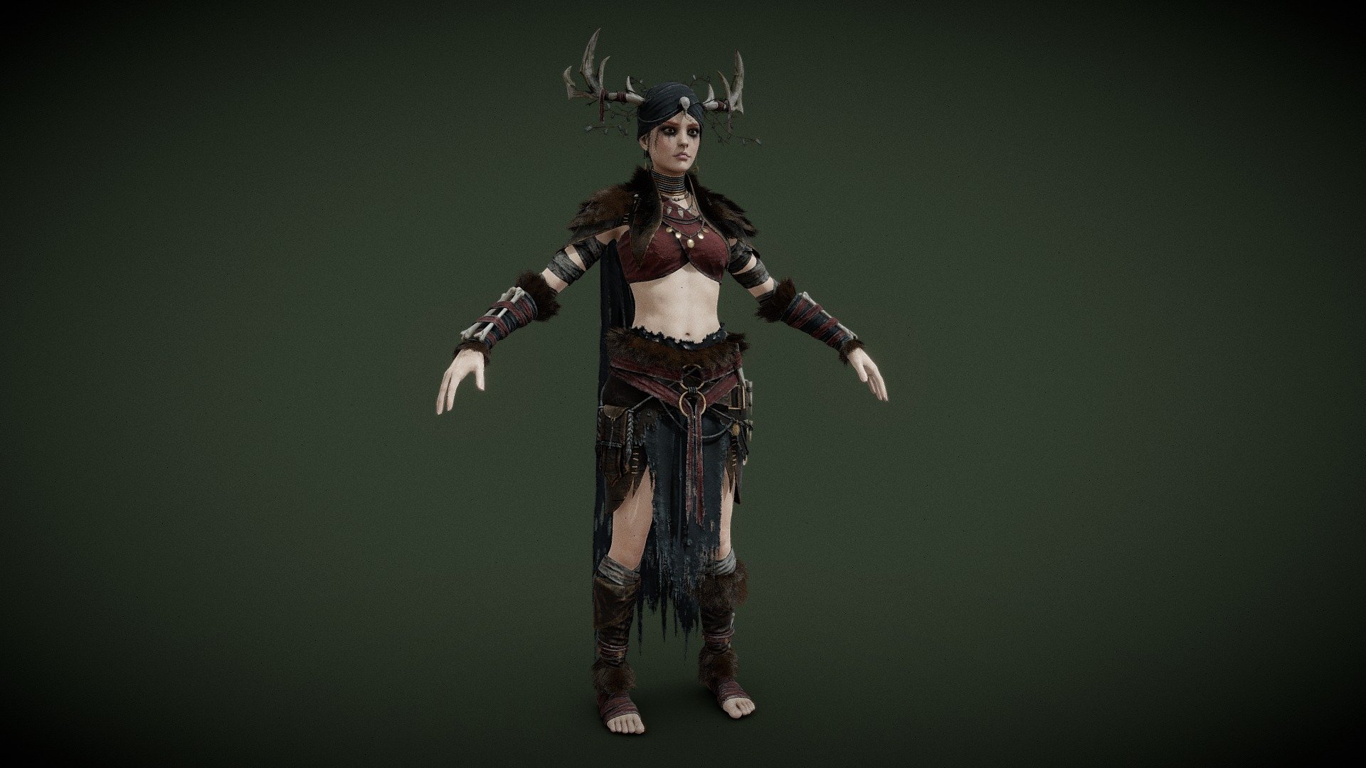 Female Druid A 3d model