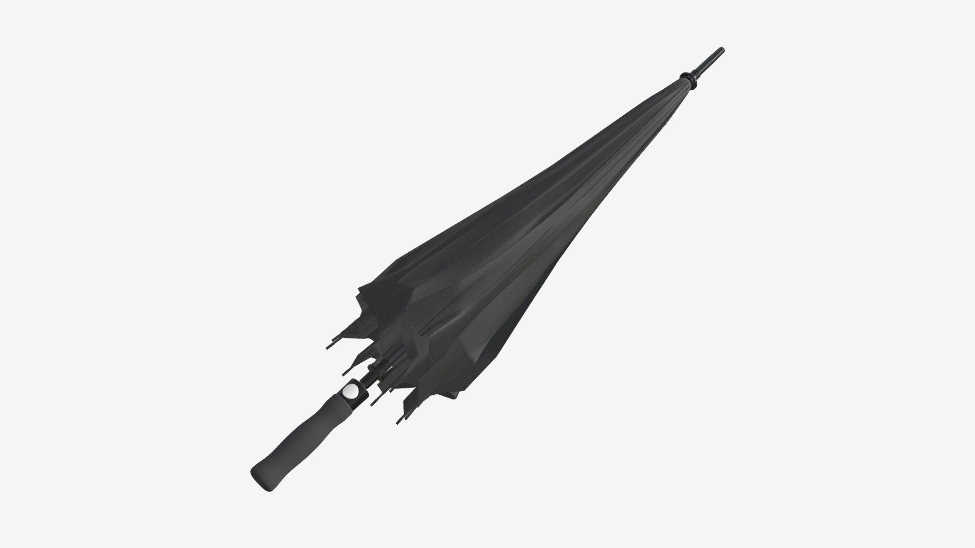 Large automatic umbrella black folded 3d model