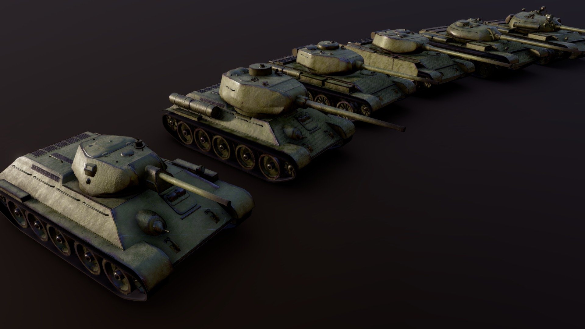 Soviet Medium Tanks 3d model