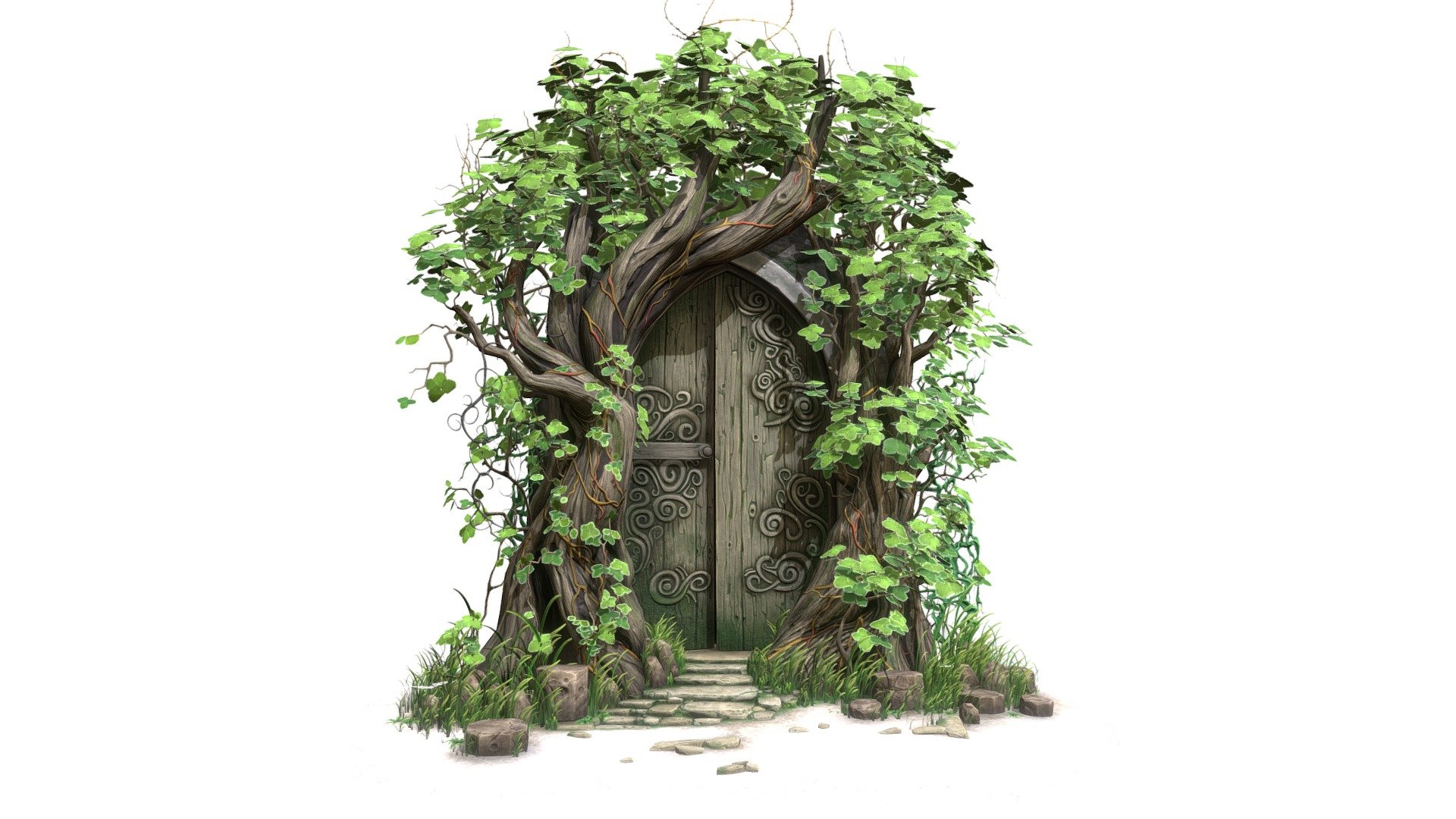 Overgrown Door 3d model