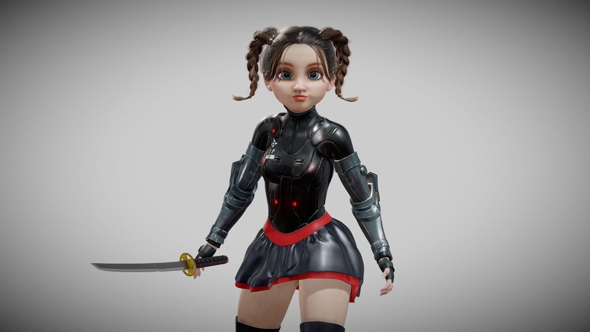 CHARACTER CUTE WOMAN BY Oscar Creativo 3d model