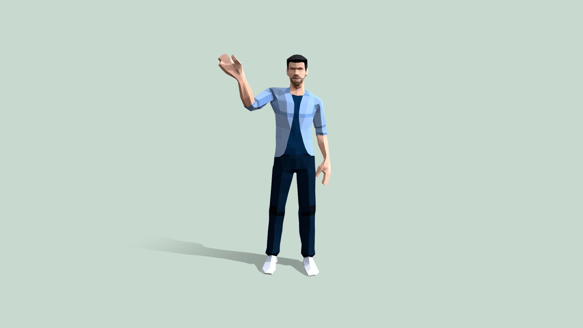 Greeting Waving (110 frames loop) 3d model